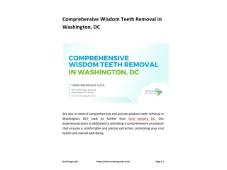 Comprehensive Wisdom Teeth Removal in Washington, DC
