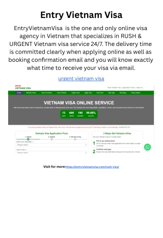 Entry Vietnam Visa