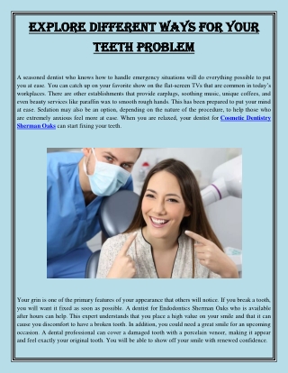 Explore Different Ways for Your Teeth Problem