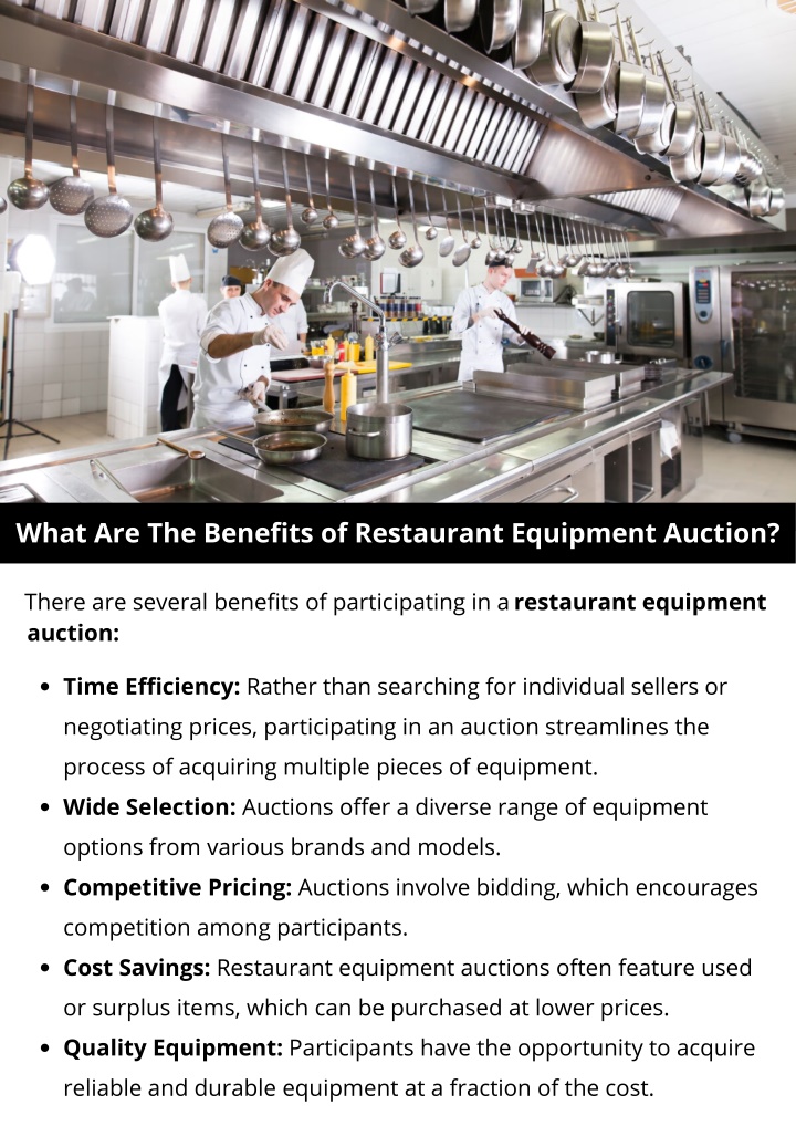 what are the benefits of restaurant equipment