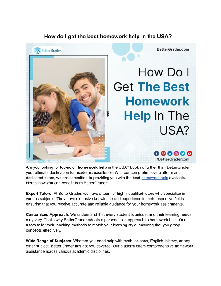 how do i get the best homework help in the usa
