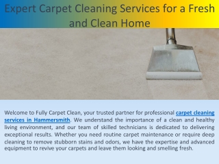 Expert Carpet Cleaning Services for a Fresh and Clean Home