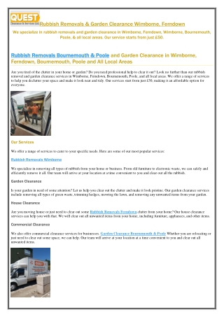 rubbish removals garden clearance wimborne