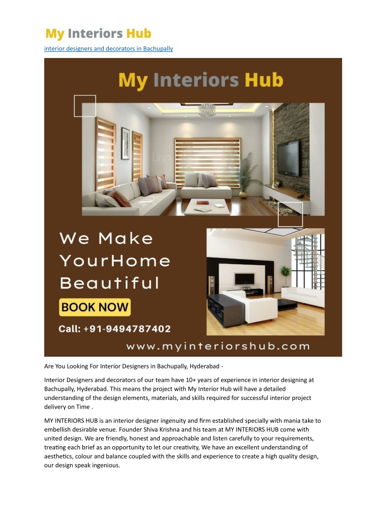 interior designers and decorators in bachupally