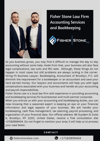 Fisher Stone Law Firm Accounting Services and Bookkeeping