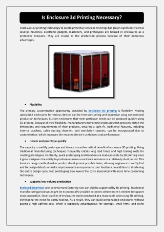 is enclosure 3d printing necessary