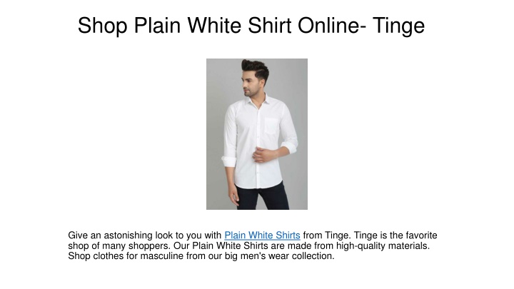 shop plain white shirt online tinge
