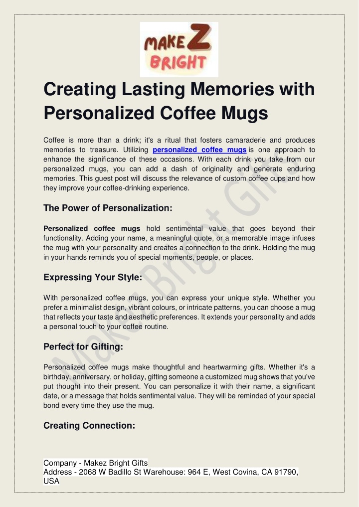 creating lasting memories with personalized