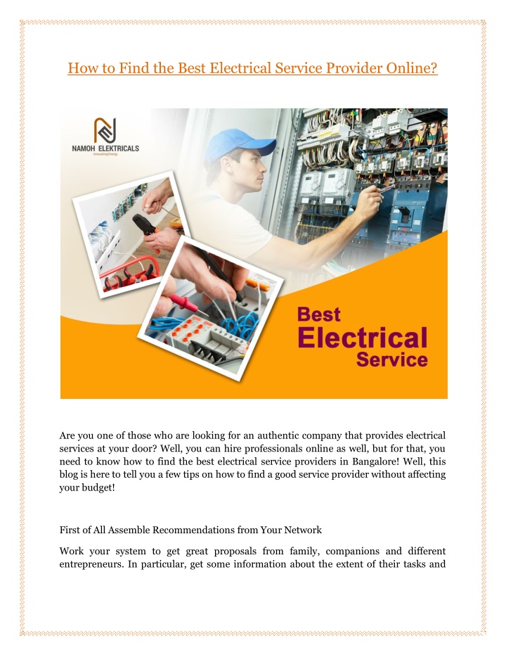 how to find the best electrical service provider