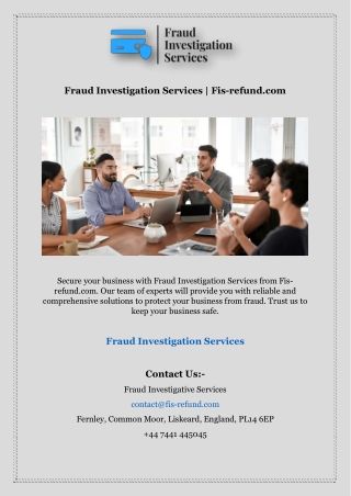 Fraud Investigation Services | Fis-refund.com