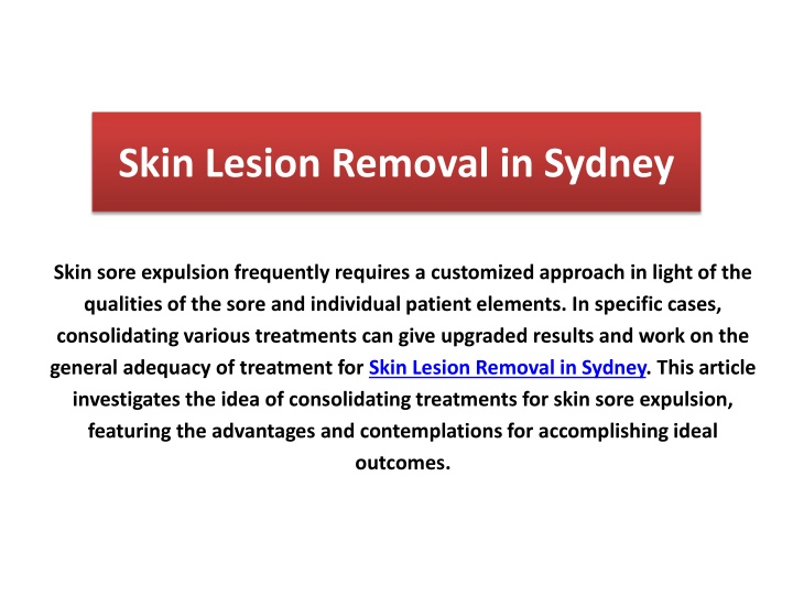 skin lesion removal in sydney