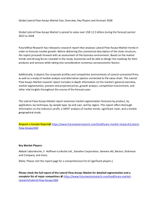 global lateral flow assays market size overview