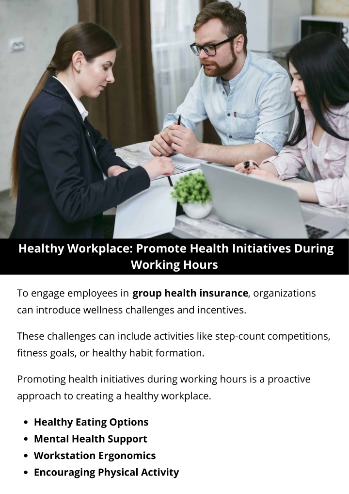 healthy workplace promote health initiatives