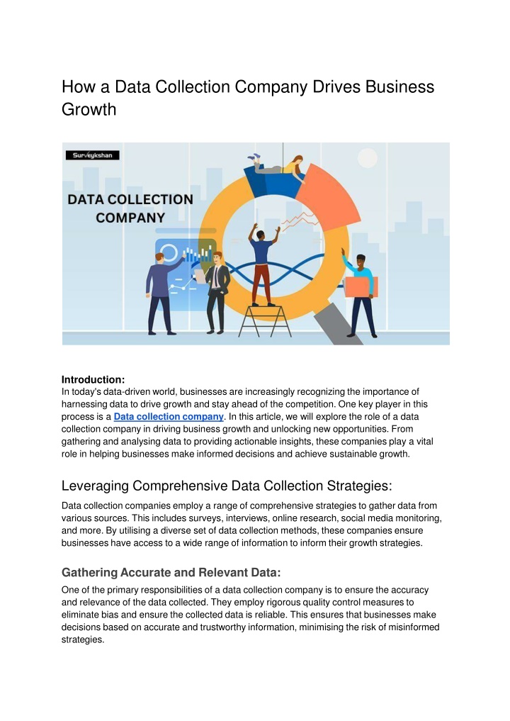 how a data collection company drives business