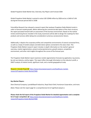 global propylene oxide market size overview