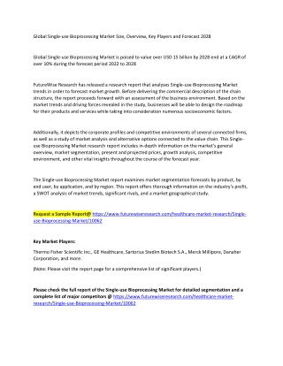 global single use bioprocessing market size