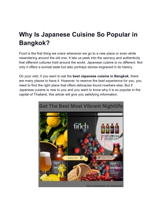 Why Is Japanese Cuisine So Popular in Bangkok_