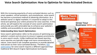 voice search optimization how to optimize for voice activated devices