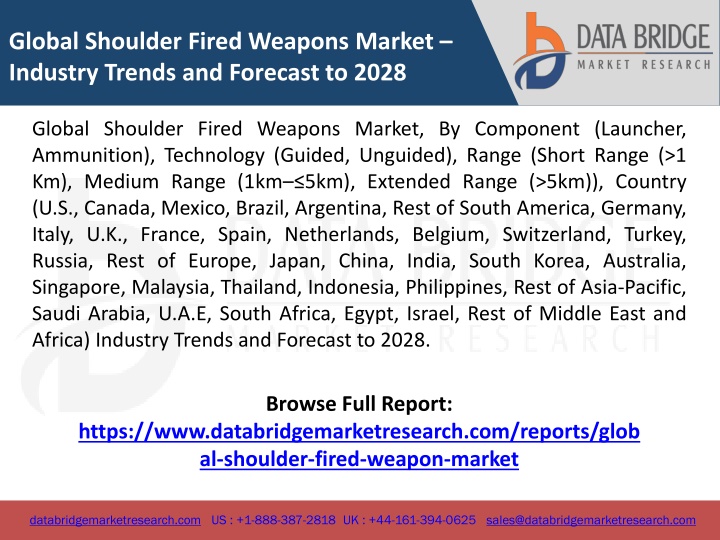 global shoulder fired weapons market industry