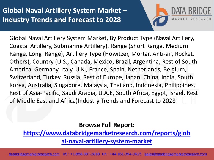 global naval artillery system market industry