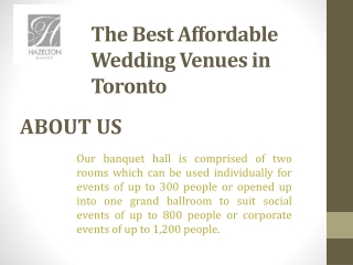 Wedding Reception Halls in Canada