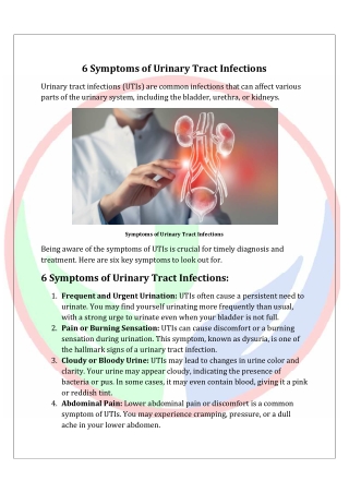 6 Symptoms of Urinary Tract Infections | Trustwell Hospital