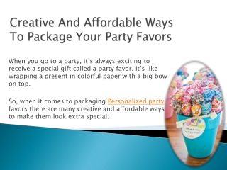 creative and affordable ways to package your party favors
