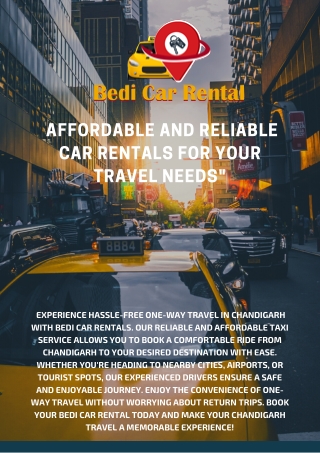 "Bedi Car Rental: Discover the Freedom of the Open Road"