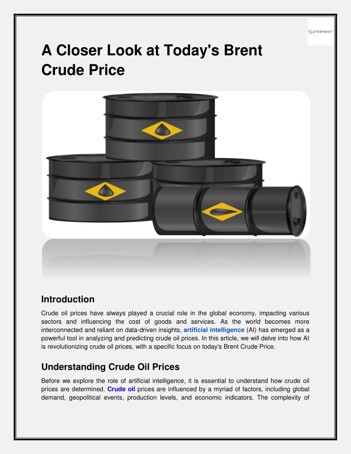 a closer look at today s brent crude price