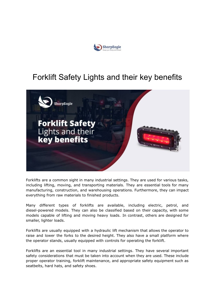 forklift safety lights and their key benefits