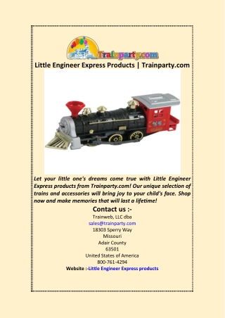 little engineer express products trainparty com