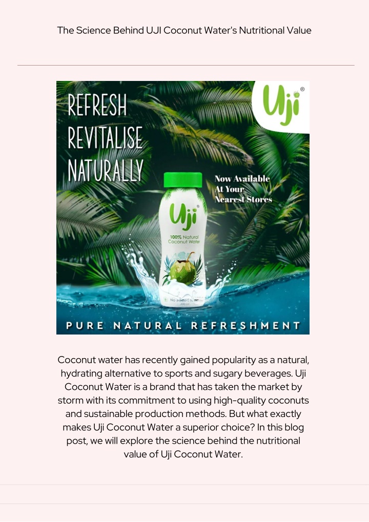 the science behind uji coconut water