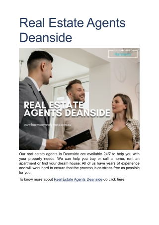 Real Estate Agents Deanside