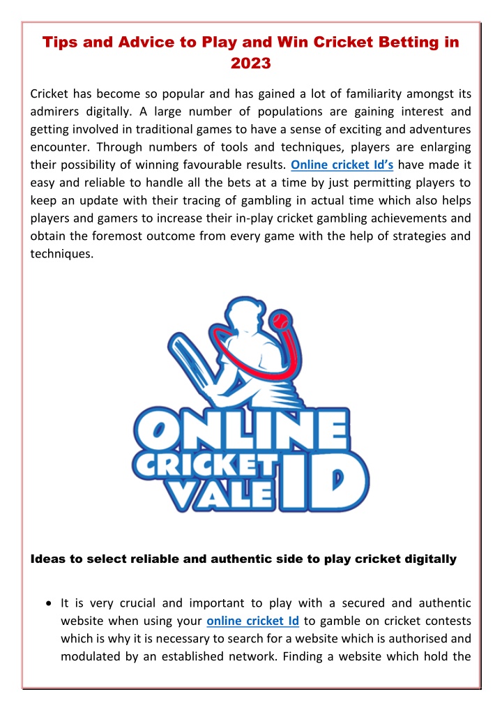 tips and advice to play and win cricket betting