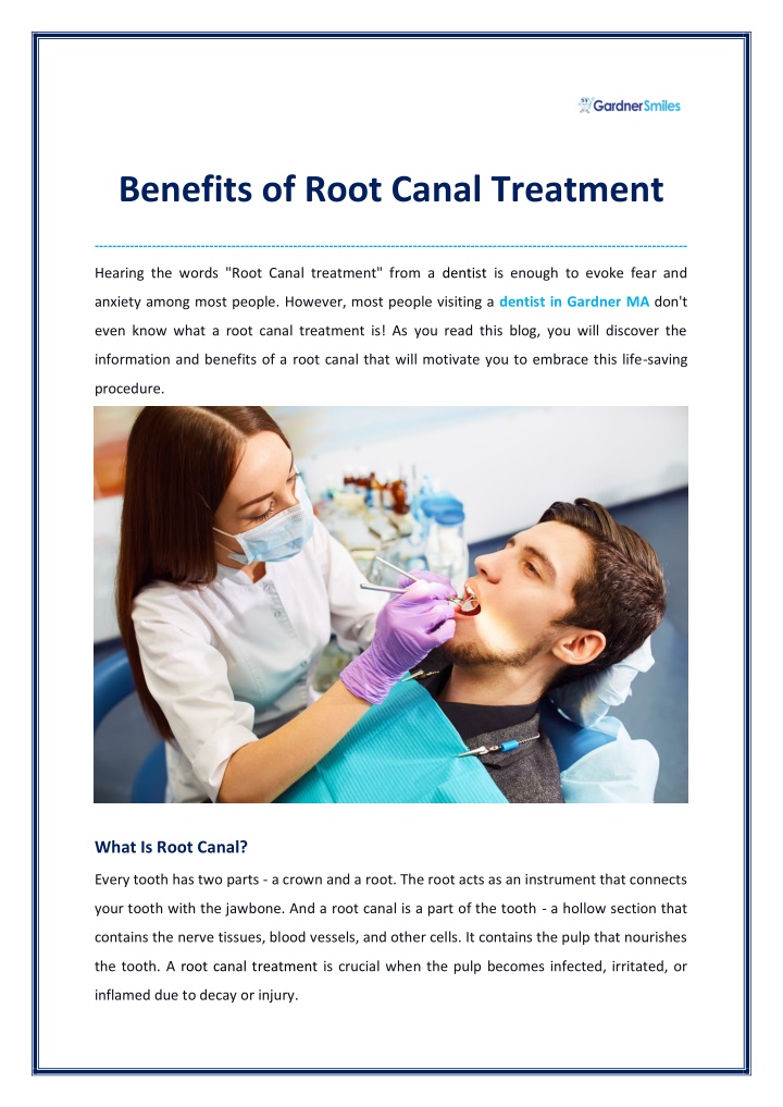 benefits of root canal treatment