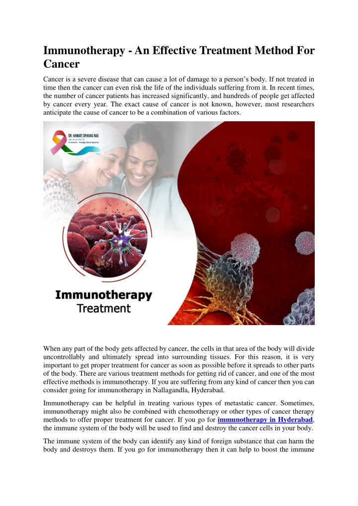 immunotherapy an effective treatment method