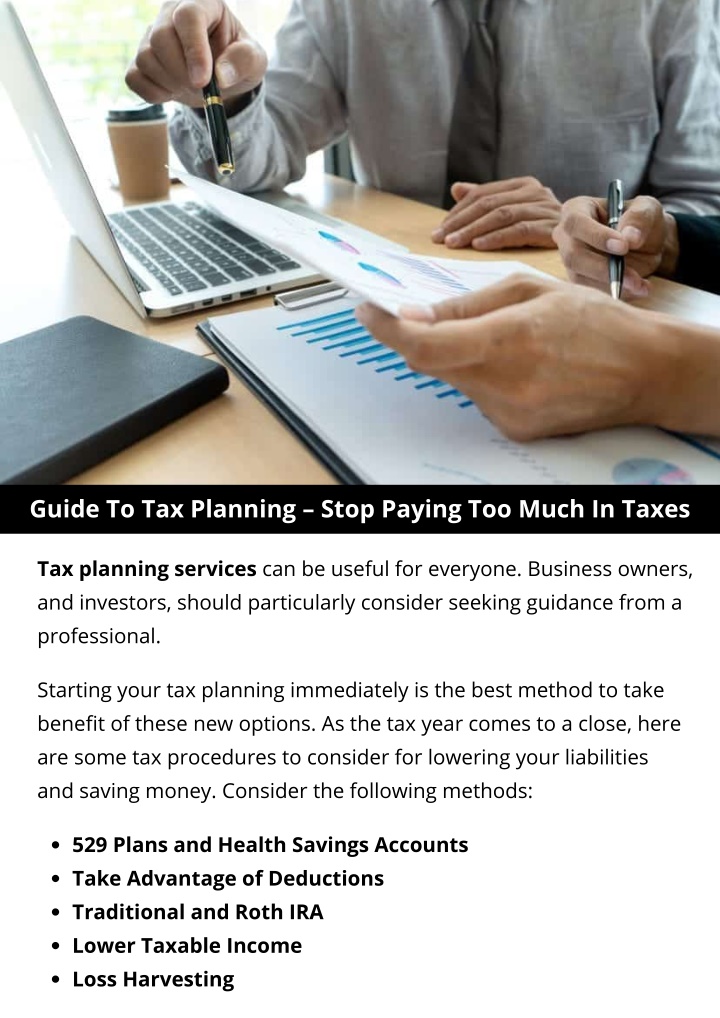 guide to tax planning stop paying too much
