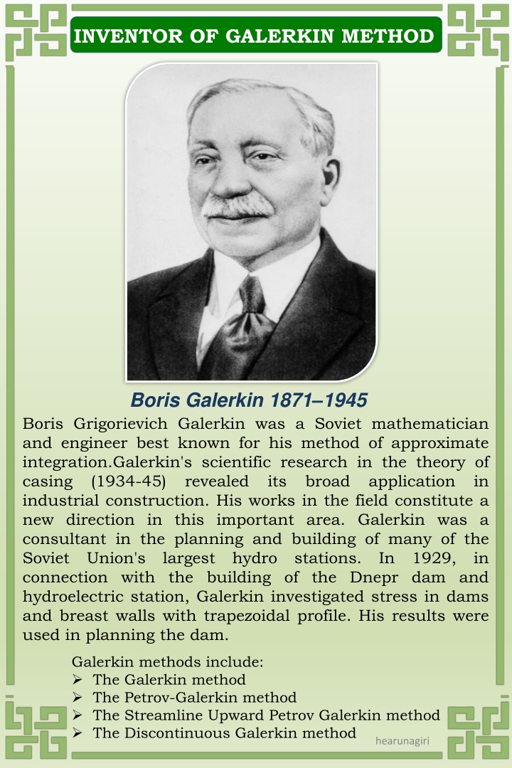 inventor of galerkin method