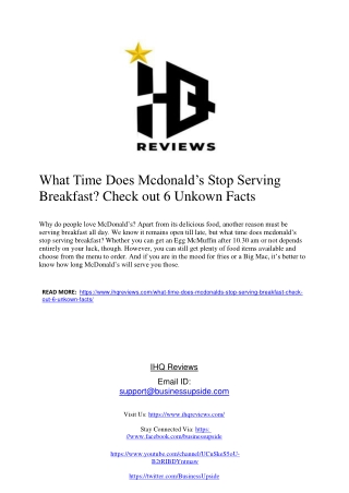 what time does mcdonald s stop serving breakfast