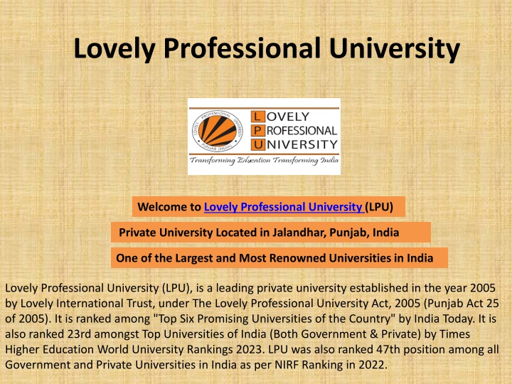 lovely professional university