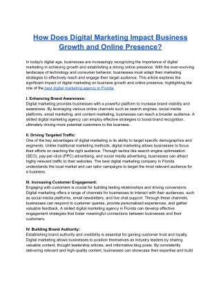 PPT - What impact will digital marketing have on business growth in ...