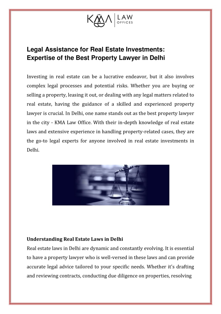 legal assistance for real estate investments