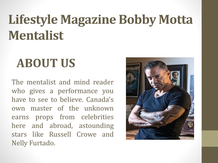 lifestyle magazine bobby motta mentalist