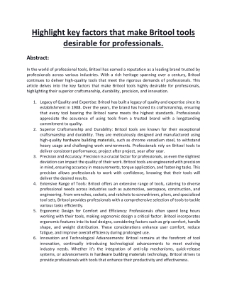 highlight key factors that make britool tools