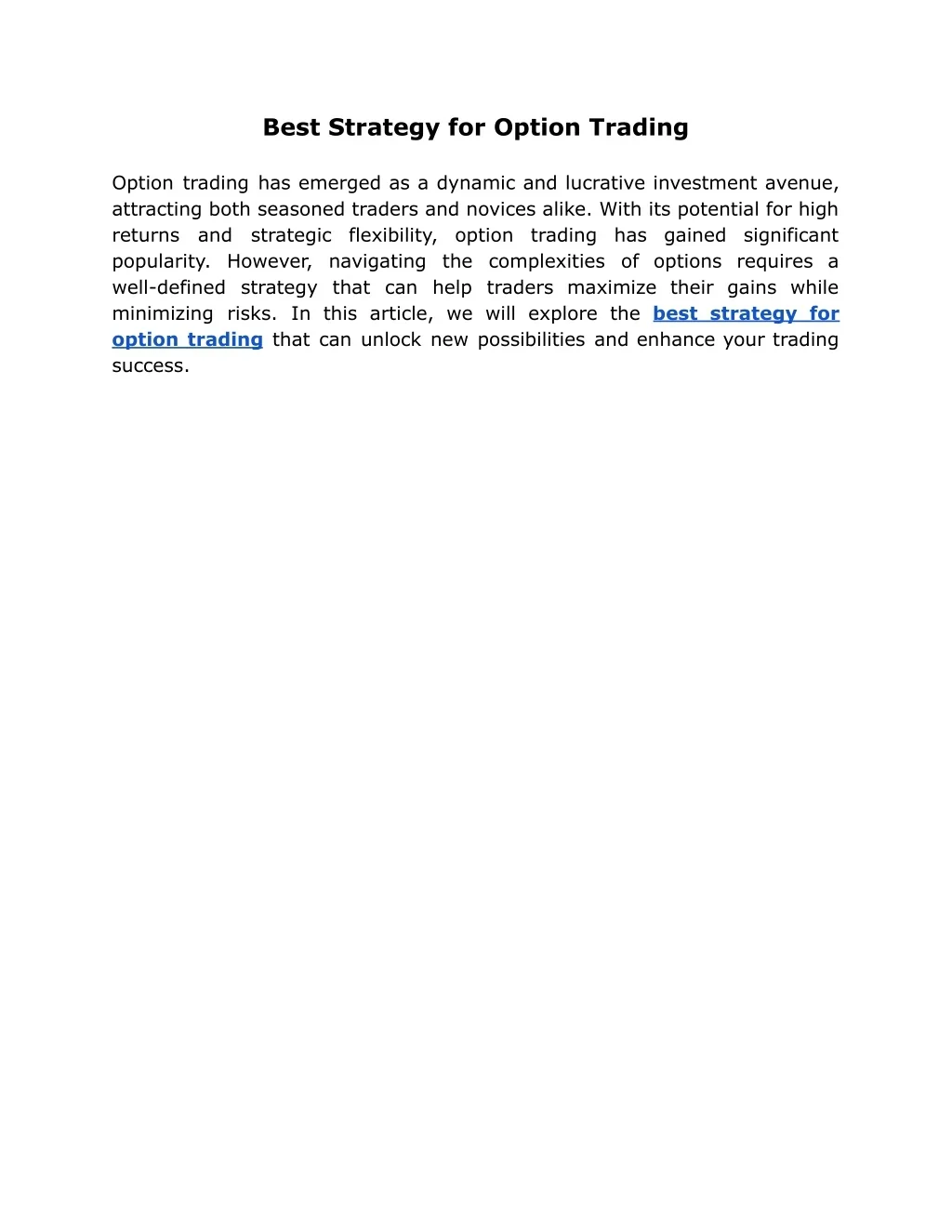 PPT - Best Strategy for Option Trading PowerPoint Presentation, free ...