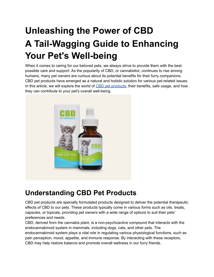 unleashing the power of cbd a tail wagging guide