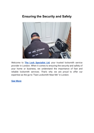 ensuring the security and safety