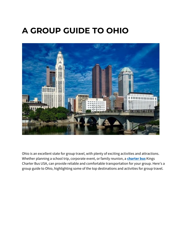 a group guide to ohio