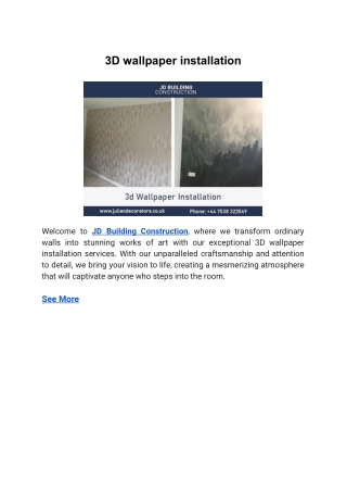 3d wallpaper installation
