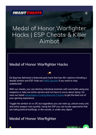 Medal of Honor Warfighter Hacks  ESP Cheats & Killer Aimbot